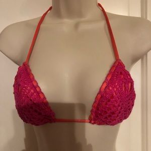 Crochet Pink and Orange Bikini Top